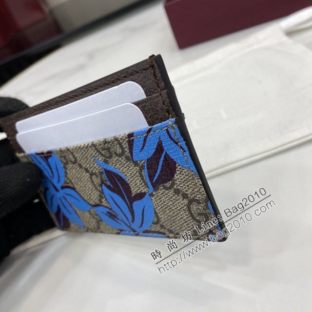 Gucci專櫃古馳2025早秋系列最新款花卉印花男女款卡包卡夾 jh2691型號：841149